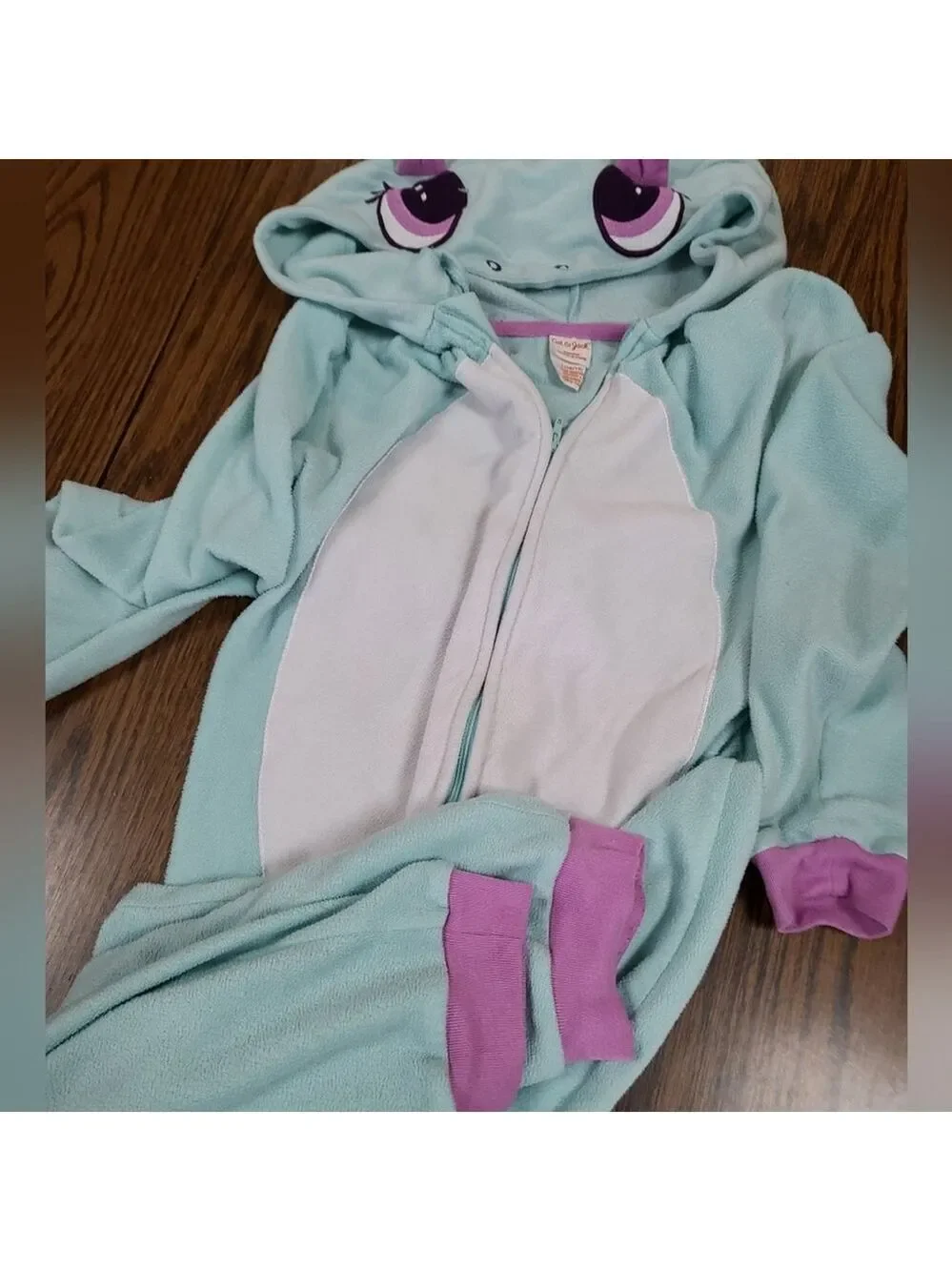 Cat & Jack Unicorn Zip Up Girls Sleeper Size L 10/12